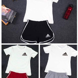 瑜珈熱褲款兩件套三葉草紅色