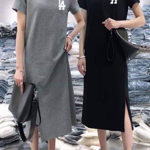 LA灰色 過膝長版衣