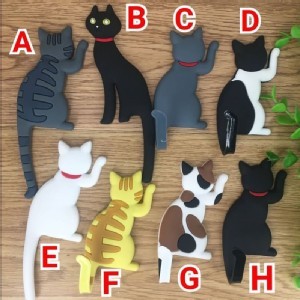 喵～萌貓磁鐵冰箱掛鉤2入