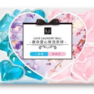 康朵 8倍洗淨 愛心夢幻洗衣球-26顆