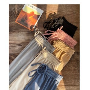 夏季涼爽冰絲直筒休閒褲尺碼:XL(58-68kg)