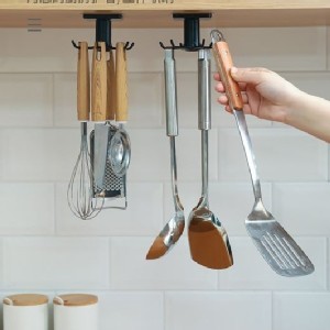 廚房掛鉤旋轉收納架免打孔壁掛式廚具用