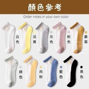 空氣系雛菊透氣網紗襪混色10雙一包