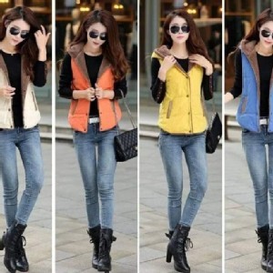 時尚百搭連帽棉馬甲