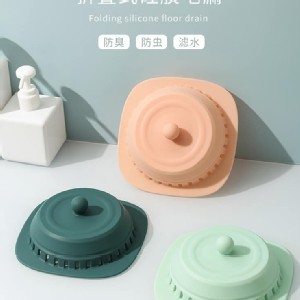 按壓式 防蟲 防堵 矽膠地漏