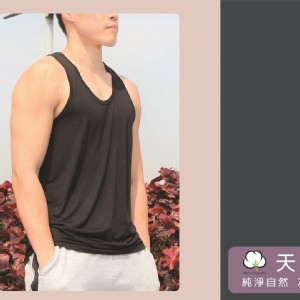 《男士天絲棉涼感背心》 黑色