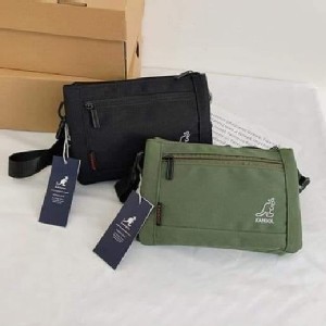 袋鼠品牌帆布獨立雙夾層包