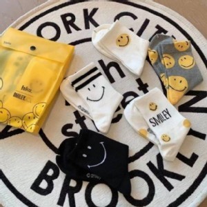 正品Smiley 聯名款笑臉襪5雙組