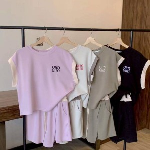 繡花空氣棉套裝