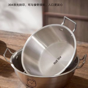 304不鏽鋼雙柄泡麵碗