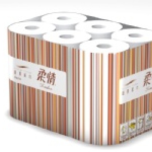 柔情廚房紙巾 60張*6捲*8袋(2010條紋版)