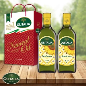 【Olitalia】奧利塔頂級葵花油禮盒(1000mlX2罐)