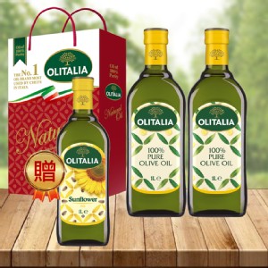 【Olitalia】奧利塔純橄欖油禮盒送葵花油1罐