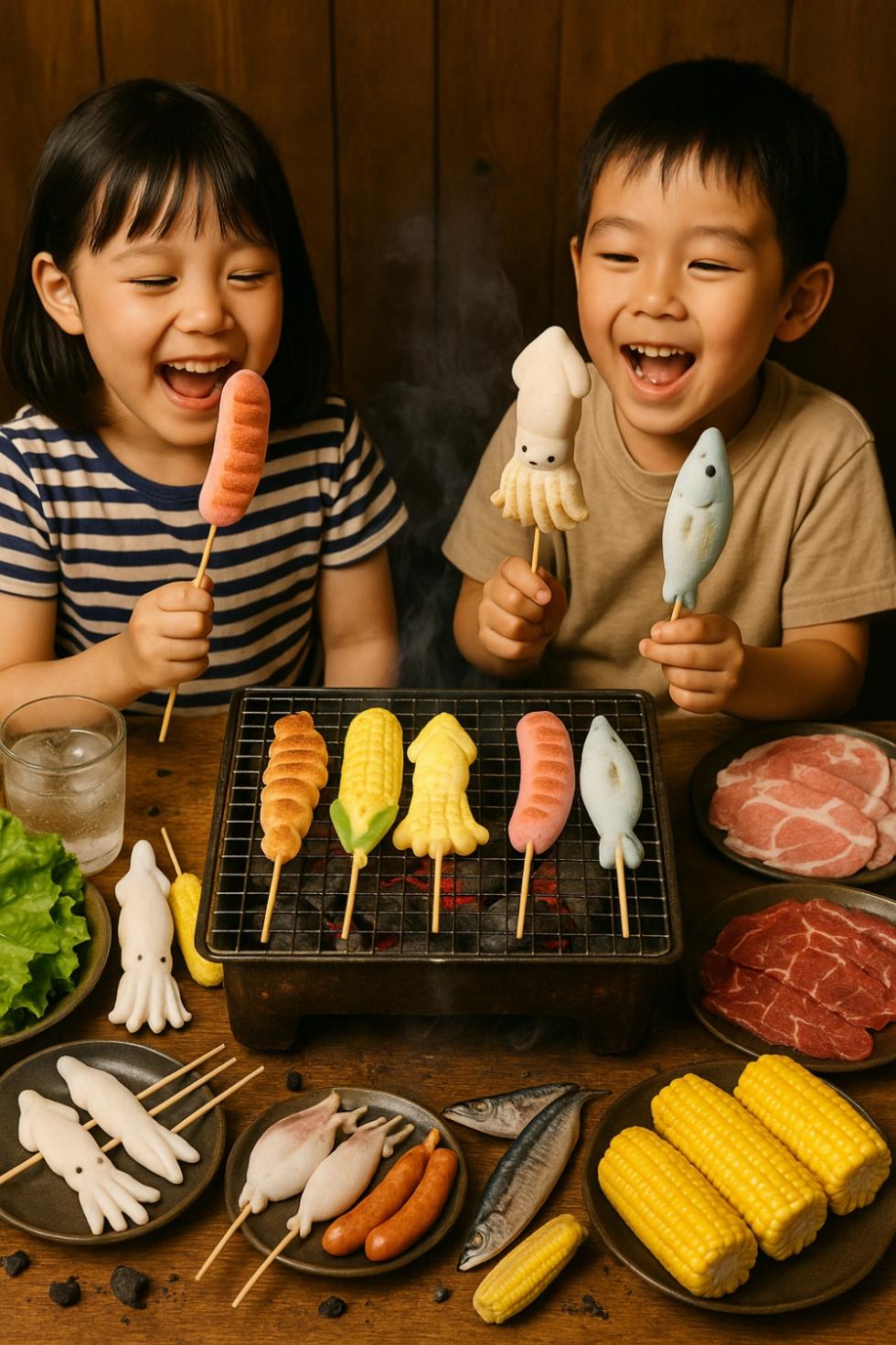 韓國爆紅 海鮮造型 BBQ 燒烤棉花糖,黃粒紅(找好食),韓國,烤肉,中秋節,棉花糖