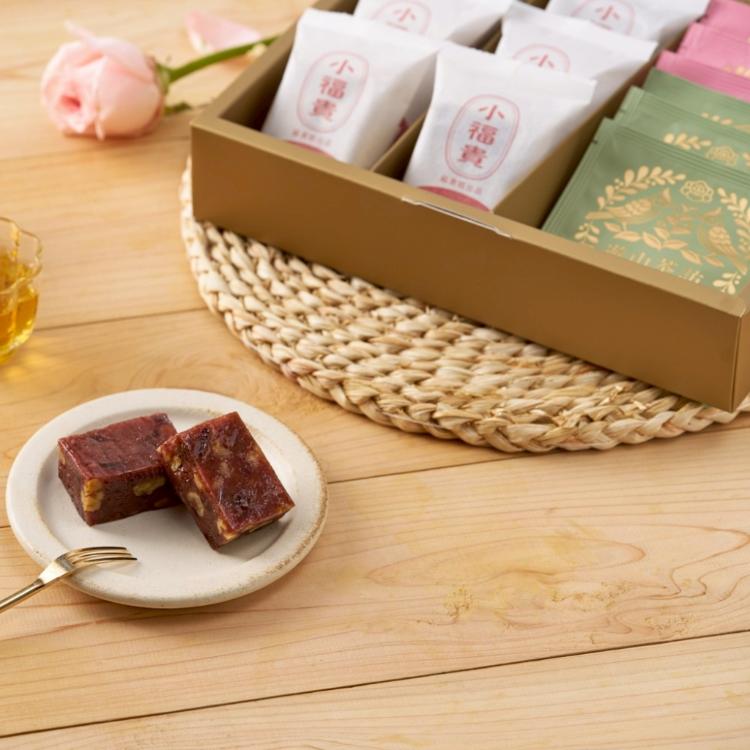 【吉品養生】小福貴玫瑰荔枝x遊山茶訪 聯名茶點禮盒(2入/組)-附提袋