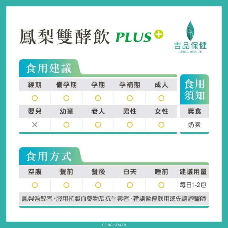 【吉品保健】鳳梨雙酵飲PLUS+14入/盒