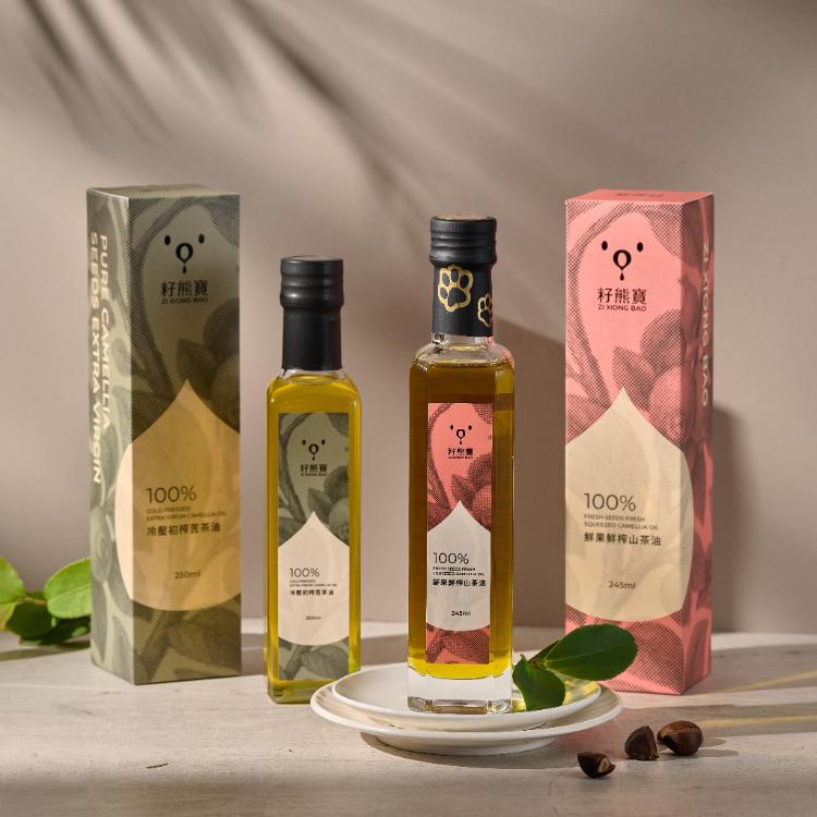 【籽熊寶】山茶油/苦茶油(附提袋) 青果味山茶油可生飲、清蒸涼拌/堅果味苦茶油可煎煮炒炸