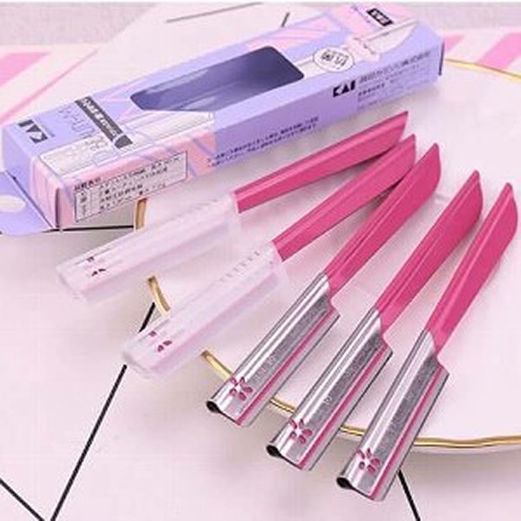 日本 KAI貝印 ，鐵柄修眉刀5入