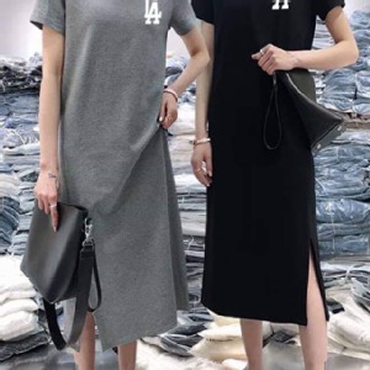 LA黑色 過膝長版衣