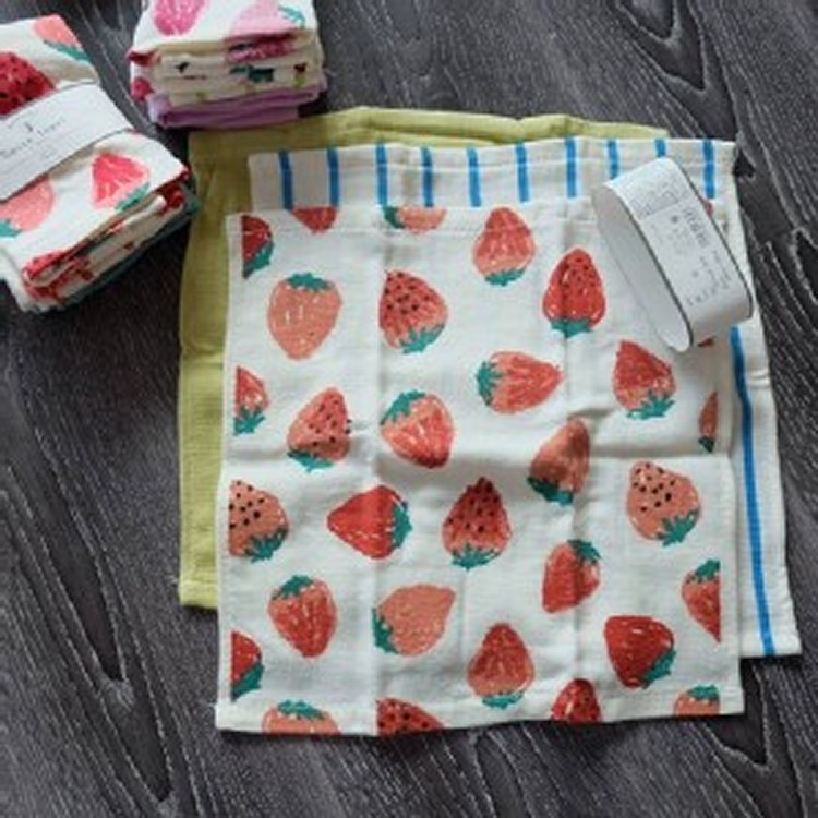 2020年出口日本草莓季全棉方巾