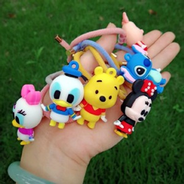 韓版可愛卡通紮頭髮網紅發圈丸子頭髮繩6入