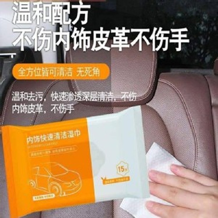 汽車清潔翻新皮革濕巾5入