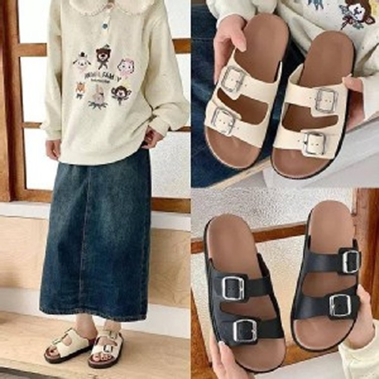 法式慵懶復古勃肯涼拖鞋