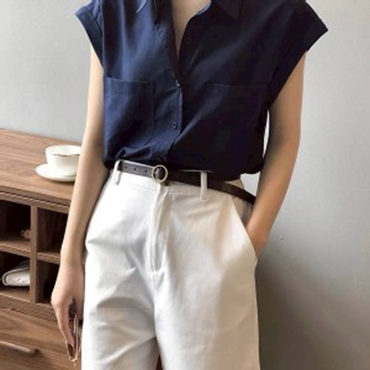 折袖法式釦上衣
