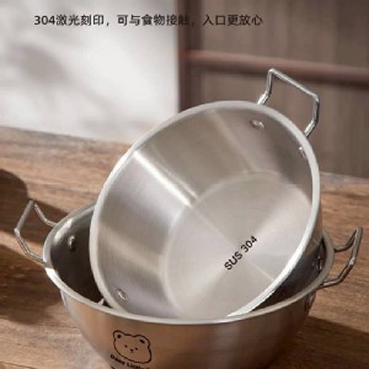 304不鏽鋼雙柄泡麵碗