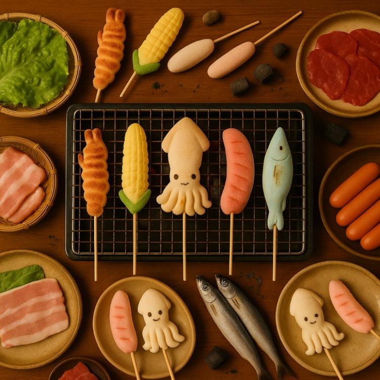 韓國爆紅 海鮮造型 BBQ 燒烤棉花糖