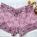 10「桃月季物語」 花形蕾絲包臀--精緻刺繡 彈性安全內搭褲~內褲