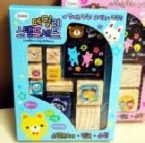 韓版8枚套裝小印章 附印泥與小本子 特價：$45