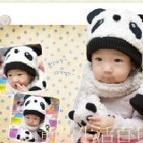 熊貓帽子+圍巾
