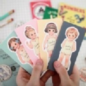 韓國afrocat文具PAPER DOLL MATE超卡哇伊～紙娃娃 換衣女孩 便利貼！