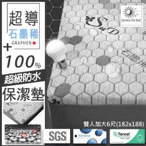免運!【QIDINA】台灣製高品質超導石墨稀抗靜電防水保潔墊/石磨稀保潔墊 CH-H 雙人加大6尺(182x188) (4入，每入1162.2元)
