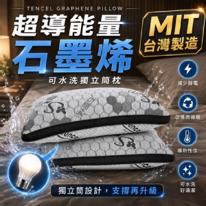 【QIDINA】MIT頂級破千熱銷專利石墨烯可水洗獨立筒枕頭飯店枕頭 SUD-J