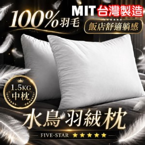 【QIDINA】MIT頂級水鳥羽毛枕飯店枕頭 羽毛枕 中枕-SUD