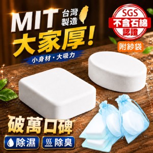 【QIDINA】台灣製 MIT 珪藻土除濕除臭防霉塊(贈高級吊掛紗袋、精美禮盒 )