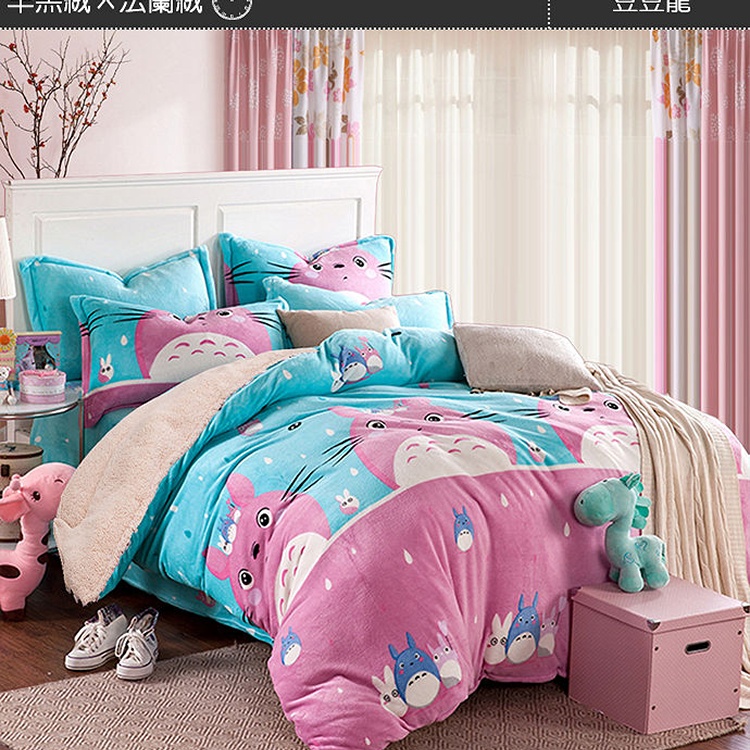 Missya【豆豆龍】超保暖法蘭絨x羊羔絨毯被多用途