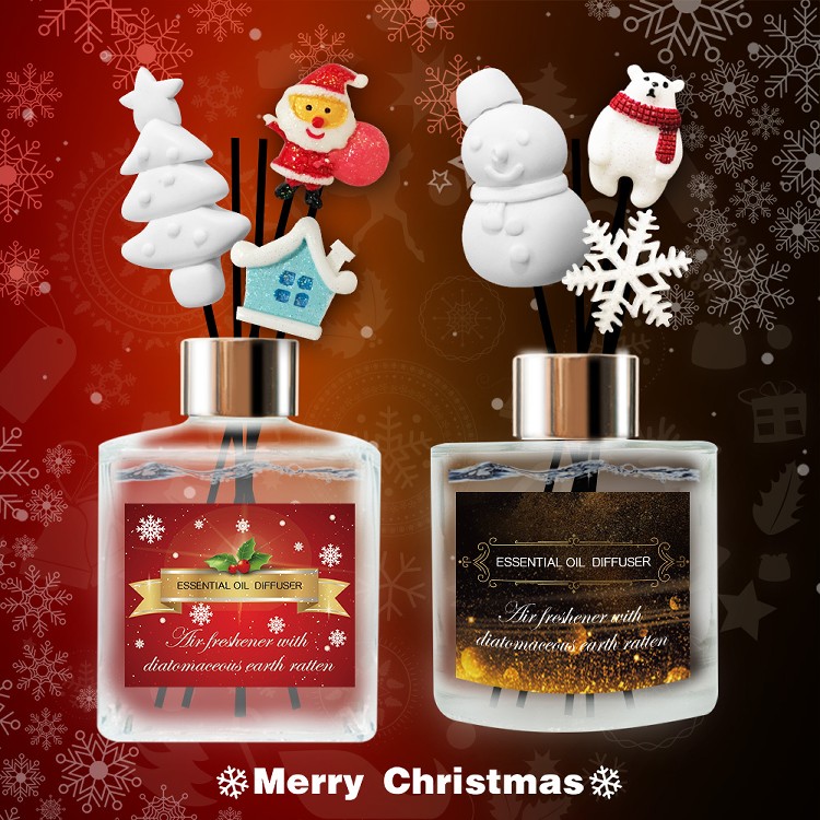 【QIDINA】冬季聖誕限定法國精油硅藻土擴香瓶