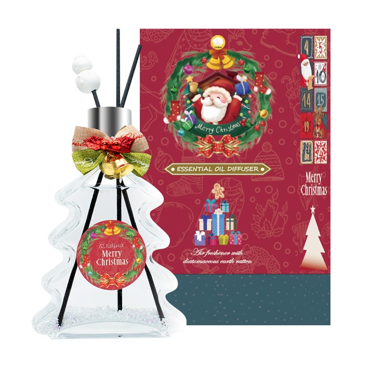 【QIDINA】冬季限定聖誕樹款 香氛珪藻土擴香瓶 無酒精配方