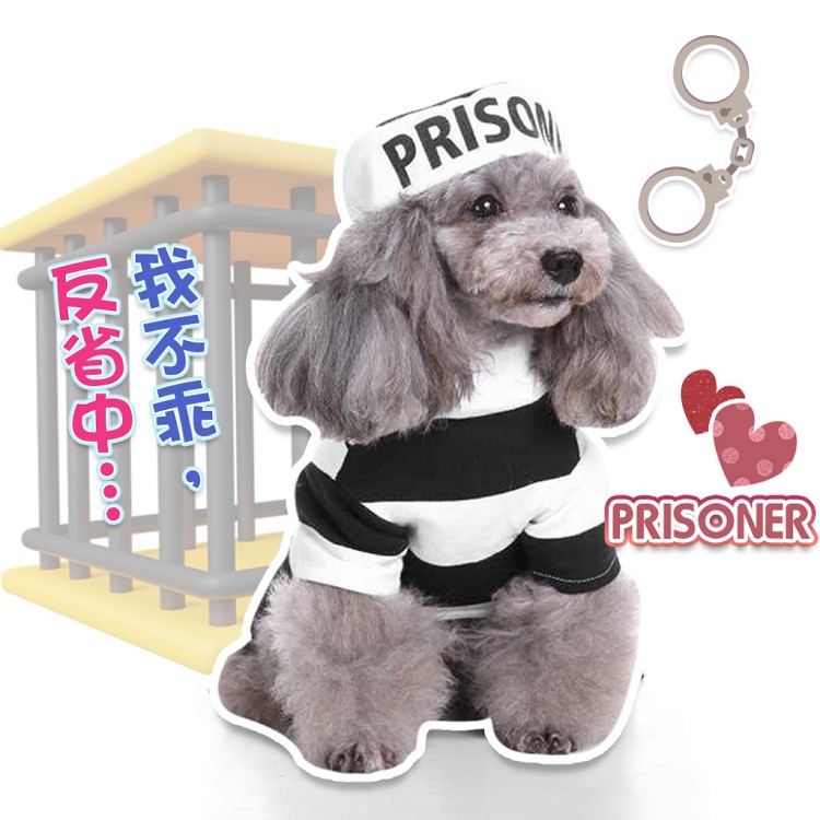 【QIDINA】超萌警匪寵物衣服-F