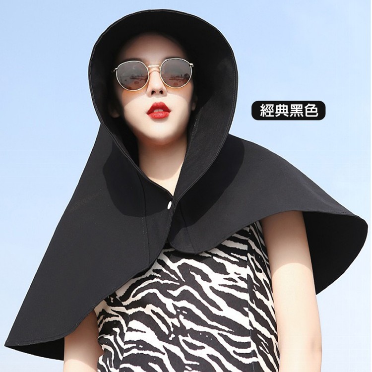 【QIDINA】超大全方位防曬披肩帽/遮陽帽-E