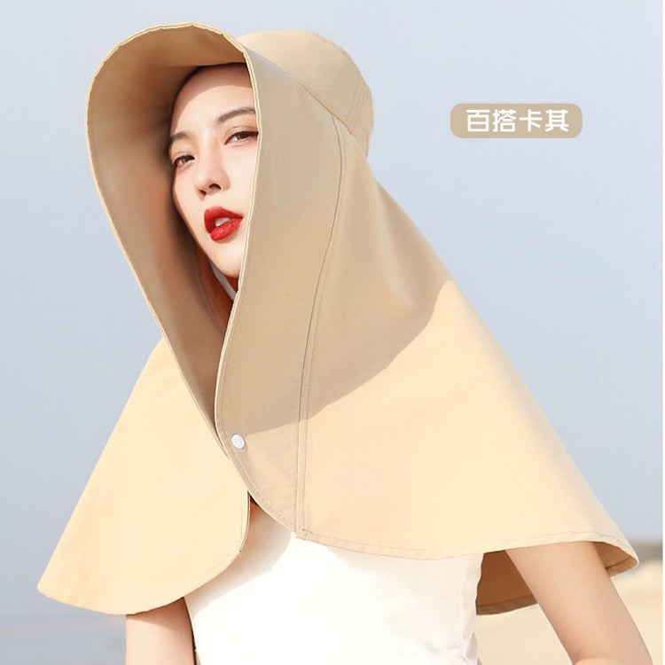 【QIDINA】超大全方位防曬披肩帽/遮陽帽-E