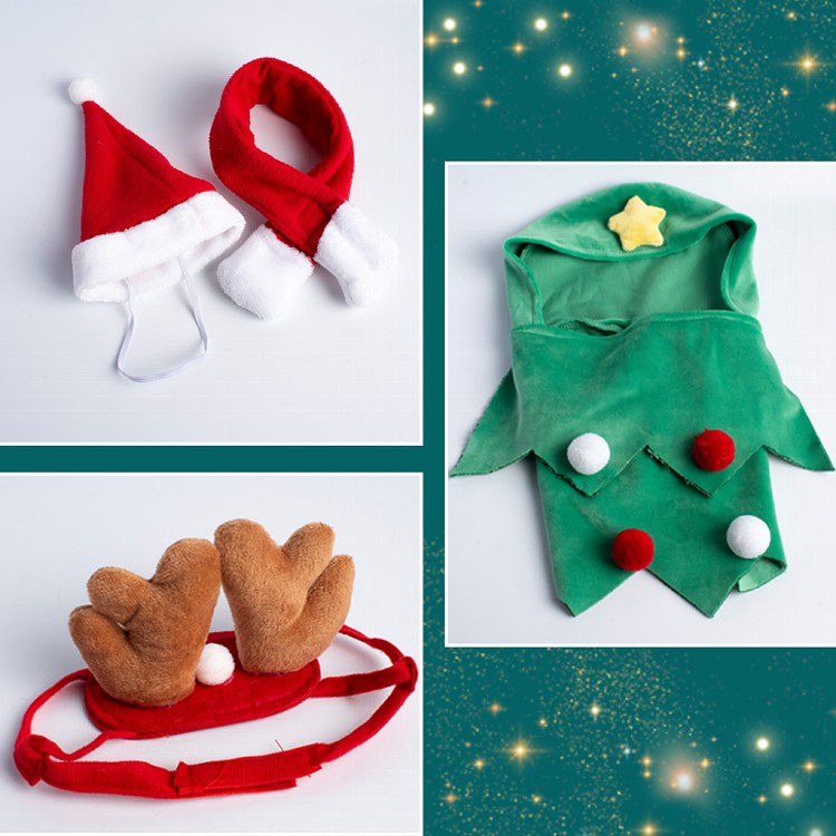 【QIDINA】寵物變身聖誕樹麋鹿聖誕節 寵物配件-C