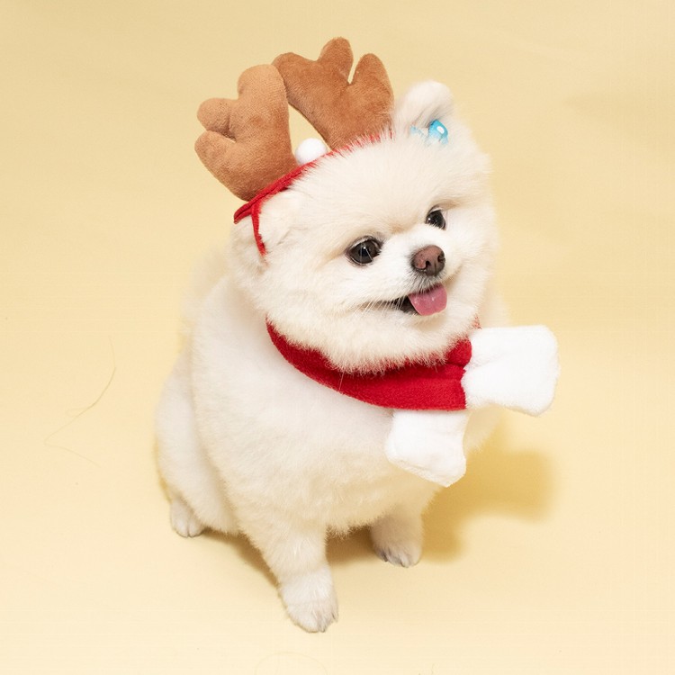 【QIDINA】寵物變身聖誕樹麋鹿聖誕節 寵物配件-C