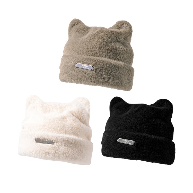 【QIDINA】減齡百搭保暖秋冬厚實絨毛帽-V