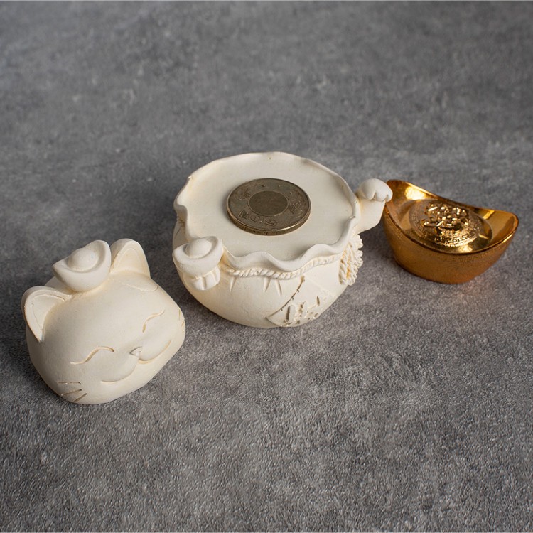 【QIDINA】MIT五行開運貓除濕防霉珪藻土塊