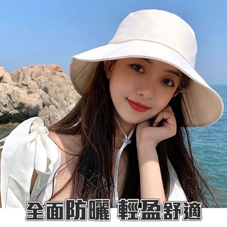 【QIDINA】時尚蝴蝶結小臉遮陽漁夫帽-J