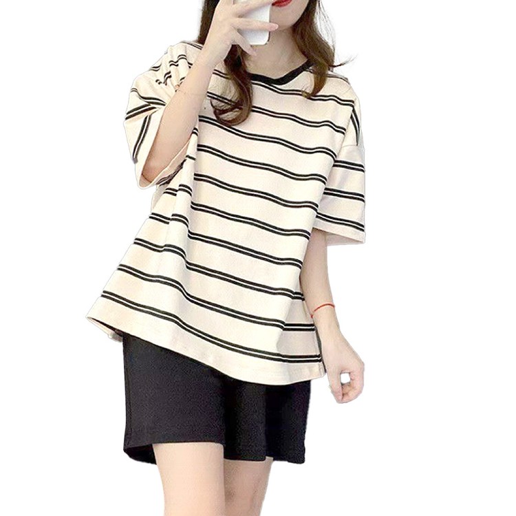 【QIDINA】超好穿大彈力附胸墊外出居家短袖短褲/休閒套裝-E